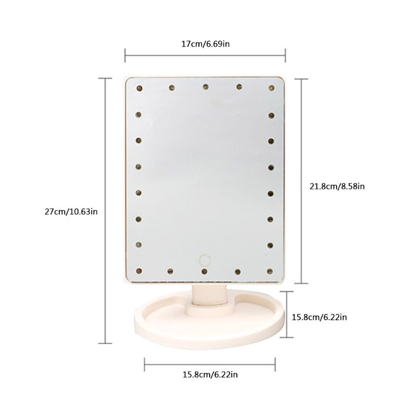 Gương Trang Điểm Để Bàn Cảm Ứng Xoay 360 Độ Có Đèn° Gương Trang Điểm Xoay Được Tiện Dụng