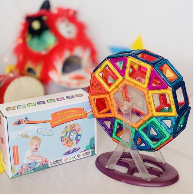Đồ chơi xếp hình lắp ghép nam châm 68 chi tiết, size lớn MAGNETIC