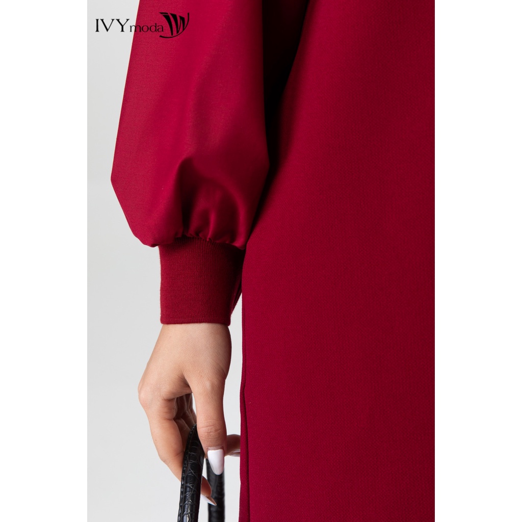 Đầm thun tay bồng dáng suông IVY moda MS 42B9053
