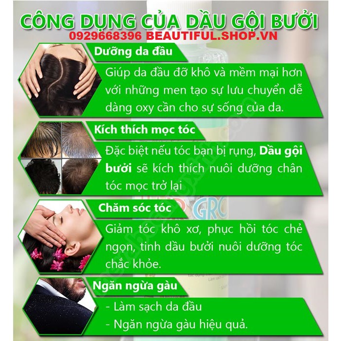 👍[100% Chính Hãng] Dầu Gội Dưỡng Tóc Hoa Bưởi _Sạch Gầu, Tóc Dày, Tóc Đẹp, Mềm Mại, Hương Thơm Tuyệt Vời