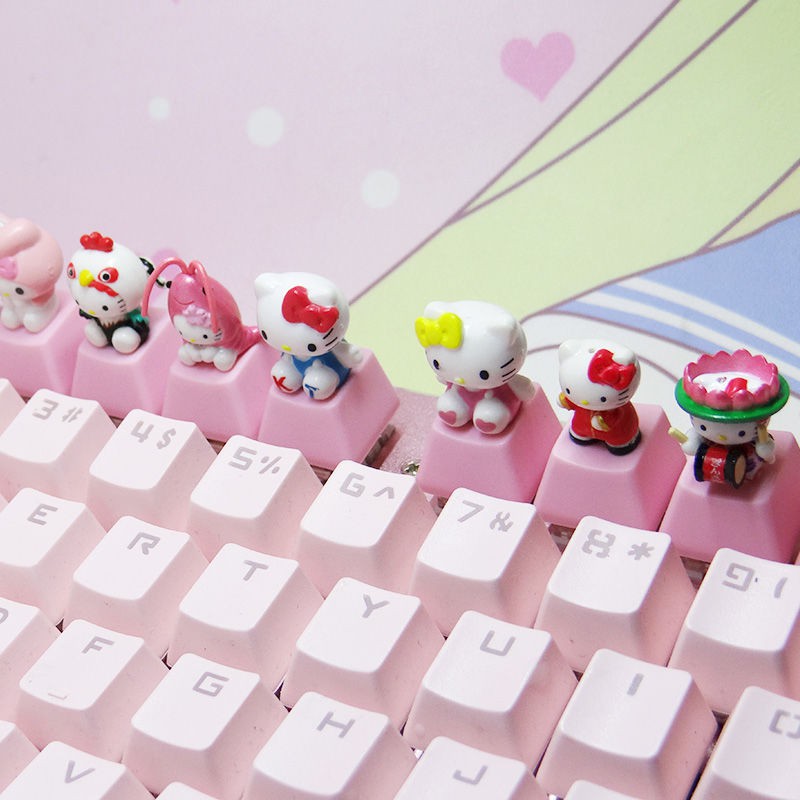 Nút bàn phím Hello Kitty màu hồng xinh xắn