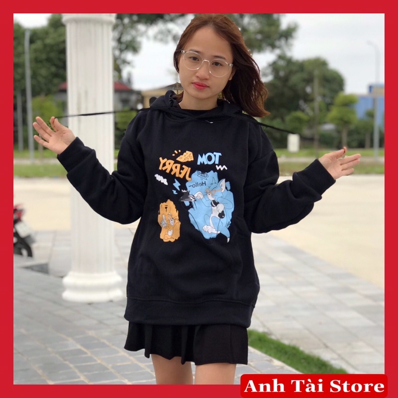 Áo nỉ hoodie nam nữ in hình mèo tom and jerly fom unisex oversize đến 67kg có nũ  phong cách Hàn Quốc TA 443 | BigBuy360 - bigbuy360.vn