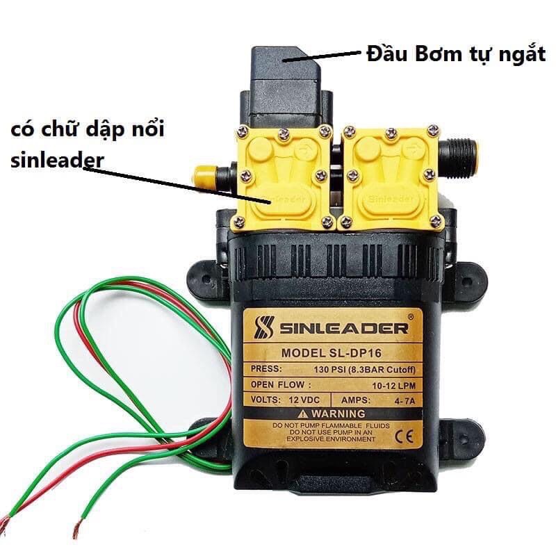 Bộ bơm đôi tăng áp Sinleader 12V. Dùng tưới cây, tưới lan,rửa xe. Bảo hành 6 tháng