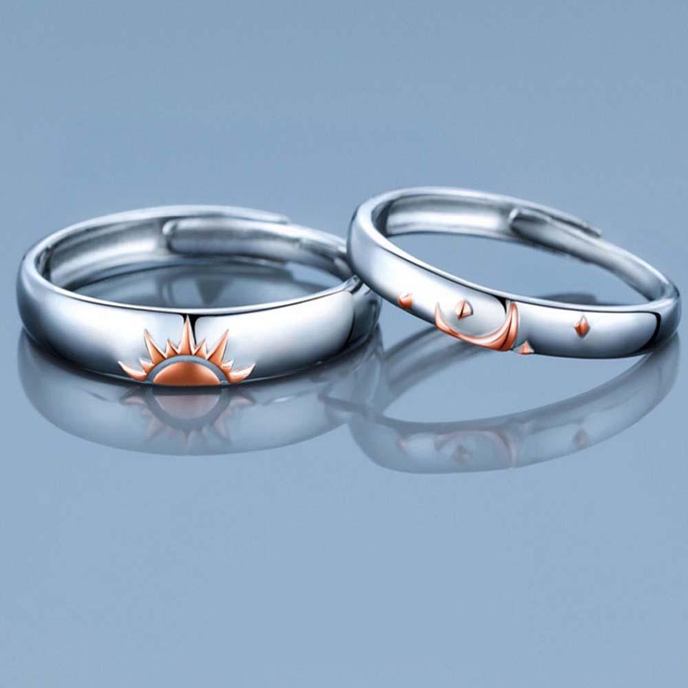 Nhẫn Hình Mặt Trăng / Ngôi Sao Có Thể Điều Chỉnh Kích Cỡ Thời Trang Dành Cho Nam