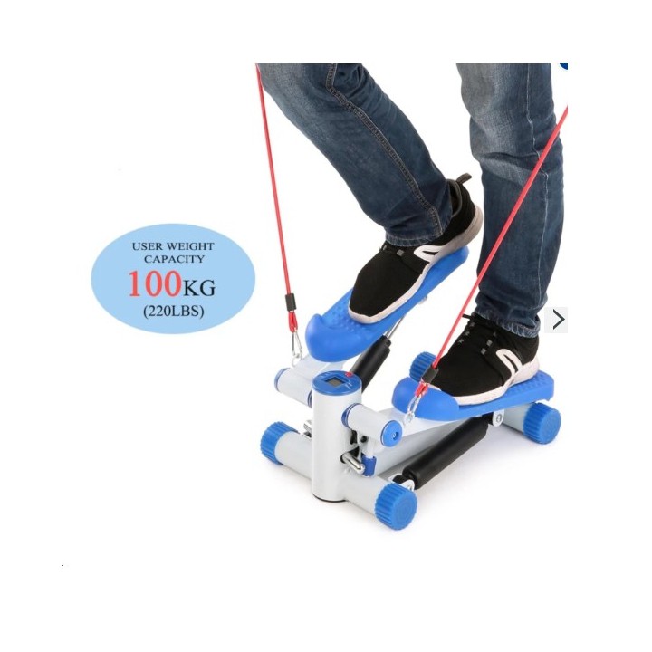 Combo Máy chạy bộ đi bộ mini stepper + dây cáp co giãn + dầu bôi trơn dự phòng - Bảo hành 12 tháng