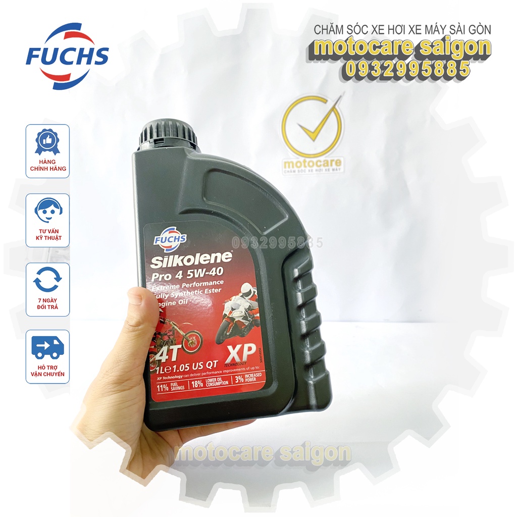 Nhớt Fuchs Silkolene Pro 4 10W40 5W40 10W30 và 10W50 cho xe số tay côn