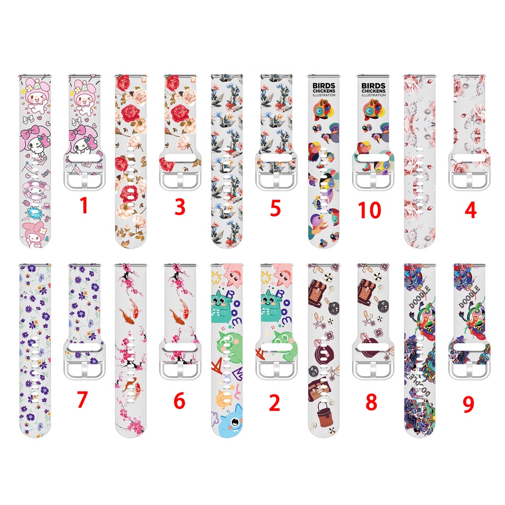 Dây Đeo Đồng Hồ Trong Suốt In Họa Tiết Đáng Yêu Cho Samsung Galaxy Watch Active 2 44/40mm