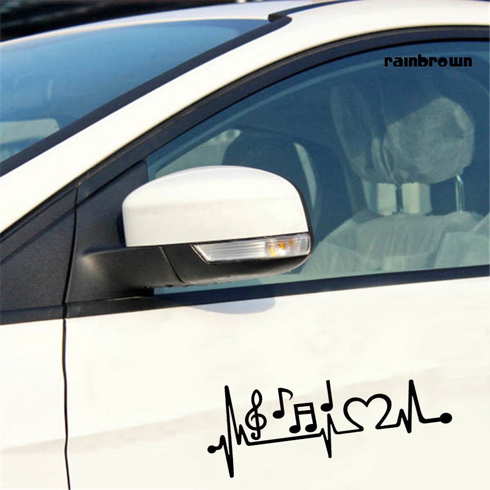 Sticker dán trang trí xe hơi hình nhịp tim và nốt nhạc độc đáo