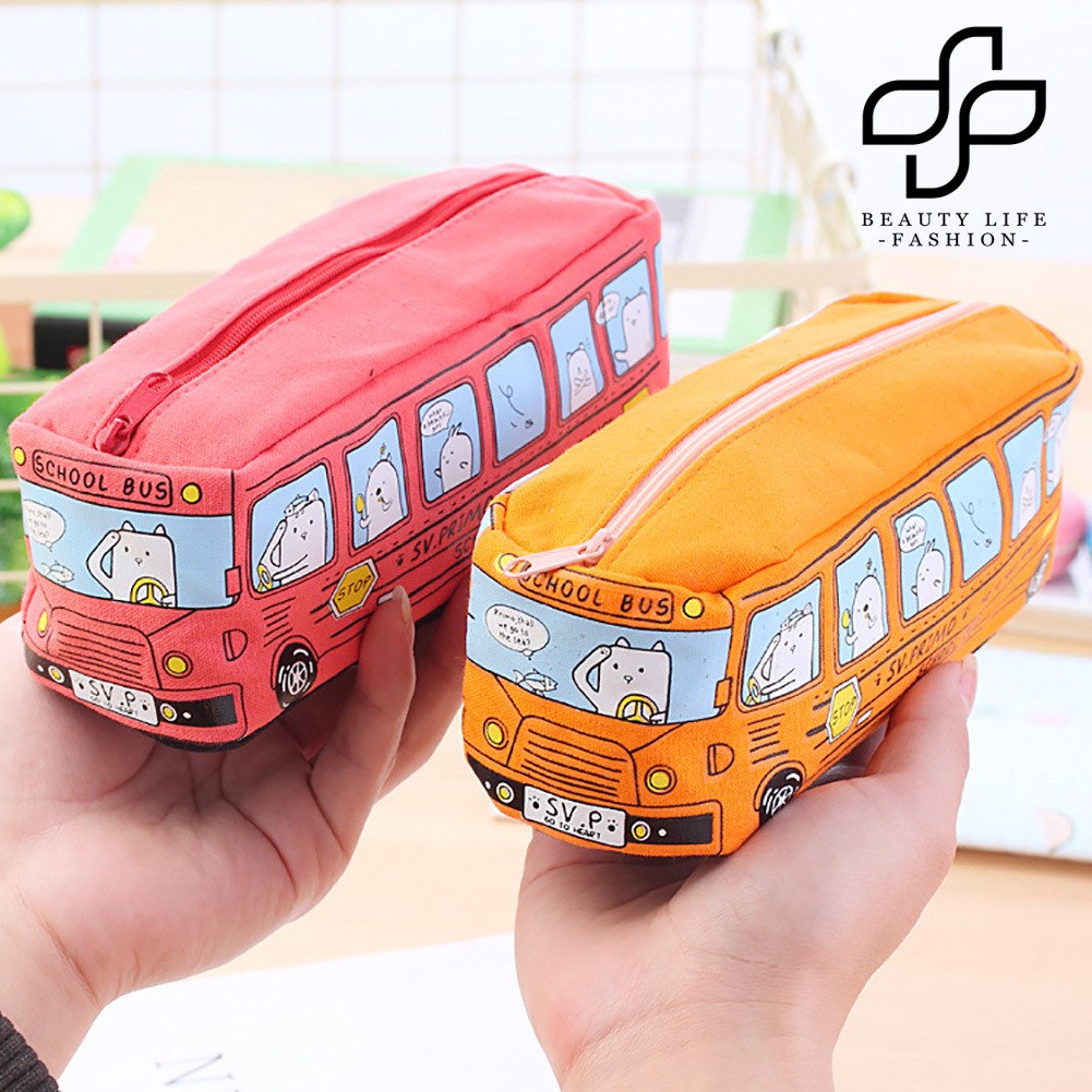 Túi Đựng Bút Đựng Dụng Cụ Học Tập Tạo Hình Xe Buýt Xinh Xắn