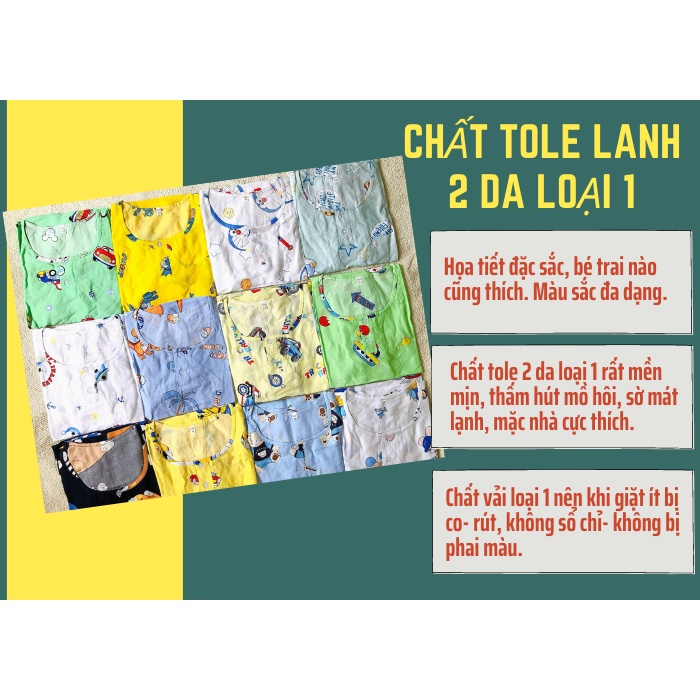 [11-40kg]Bộ quần áo bé trai CỘC TAY vải tole, lanh mặc nhà siêu mịn mát , Bộ tole lanh lụa bé trai