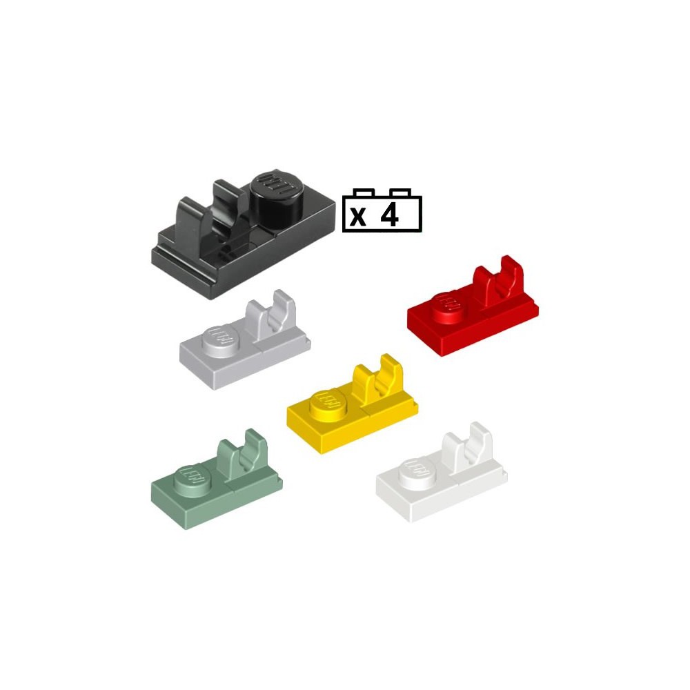 Gạch Lego 1 x 2 có tay mở / Lego Part 44861, 92280: Plate 1 x 2 with Top Clip with Gap