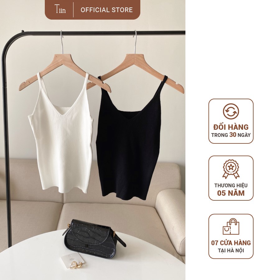 Áo len tăm 2 dây cổ V TIIN STORE G21041