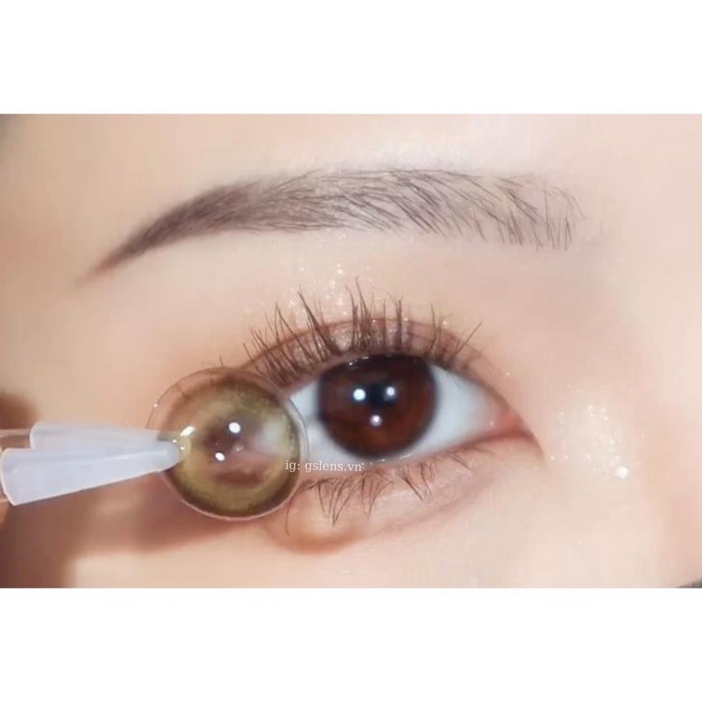 Lens Mắt Kính Áp Tròng Xanh Rêu Tự Nhiên Giãn Ít Size S 14.2mm Có 0 Đến 6 Độ Cận X218 Green