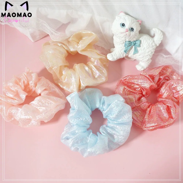 Cột tóc Scrunchies - Ánh nhũ trơn