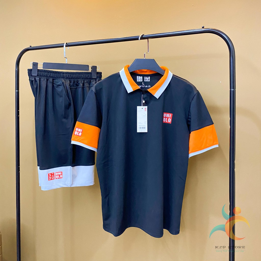 [Xả kho] Bộ Uniqlo, bộ thể thao 2021 vải gai co giãn 4 chiều,logo in nhiệt siêu đẹp