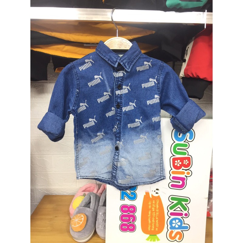 (ảnh thật) áo sơ mi bò bé trai SMJN18 sz 10-18kg áo sơ mi jeans cho bé chất lừ (hàng có sẵn, xấu hoàn hàng).