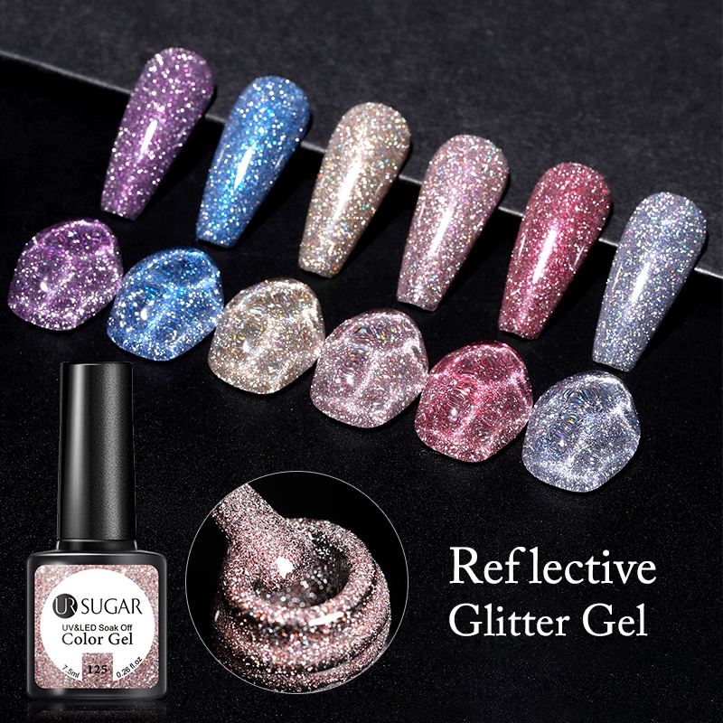 UR SUGAR Gel Sơn Móng Tay Màu Kim Tuyến Phản Quang 7.5ml