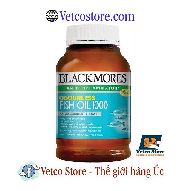Dầu cá không mùi BLACKMORES Omega-3 Fish Oil 1000
