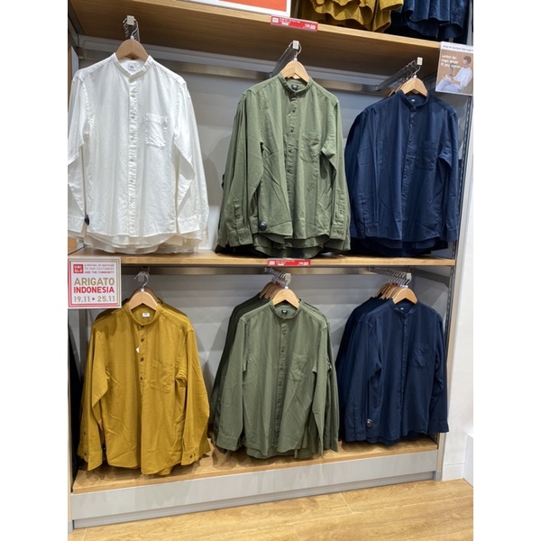 Áo Thun Uniqlo Tay Dài Cổ Bẻ Năng Động Thời Trang
