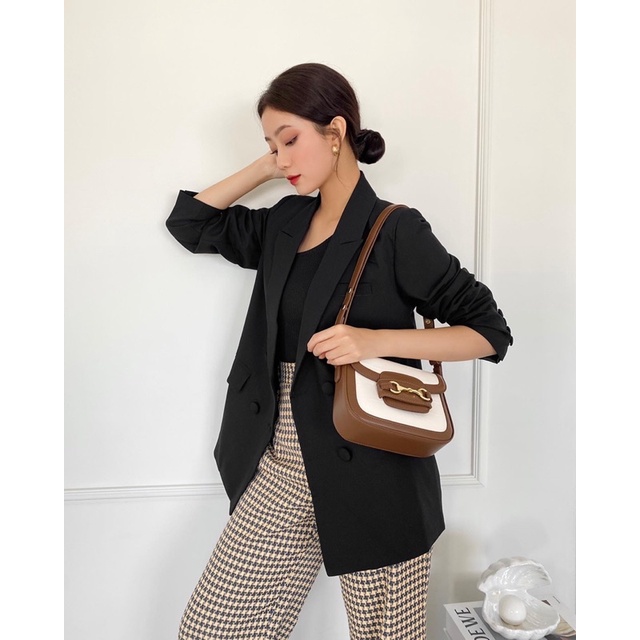 ZIEL Áo blazer nút vải may 2 lớp