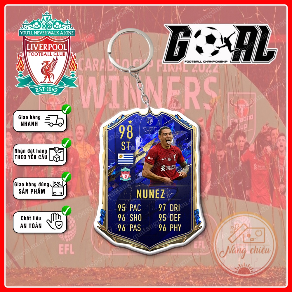 Móc khóa thẻ CLB Liverpool Season 2022-2023   - Thiết kế với mọi cầu thủ