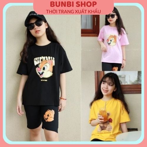 Bộ thun bé gái Kanimi, đồ bộ cho bé gái chất Cotton in hình siêu đẹp hàng việt nam xuất khẩu
