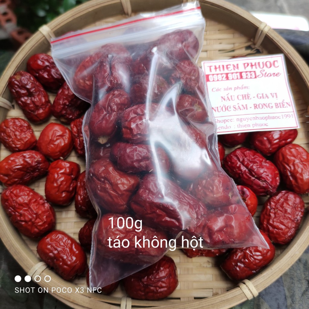 táo đỏ không hột (táo tàu) 100g - hàng loại 1, nấu chè dưỡng nhan, tiềm gà | BigBuy360 - bigbuy360.vn