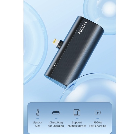 Pin sạc dự phòng thích hợp chân cắm lightning Rockspace P82 5000mAh sạc nhanh PD 20W - Hàng chính hãng có bảo hành