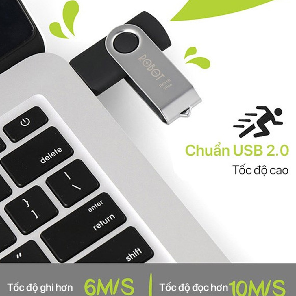 USB 8GB/16GB ROBOT RF108/RF116 2.0 Kết Nối Nhanh Tốc Độ Ghi Đọc Nhanh Siêu Nhẹ | BigBuy360 - bigbuy360.vn
