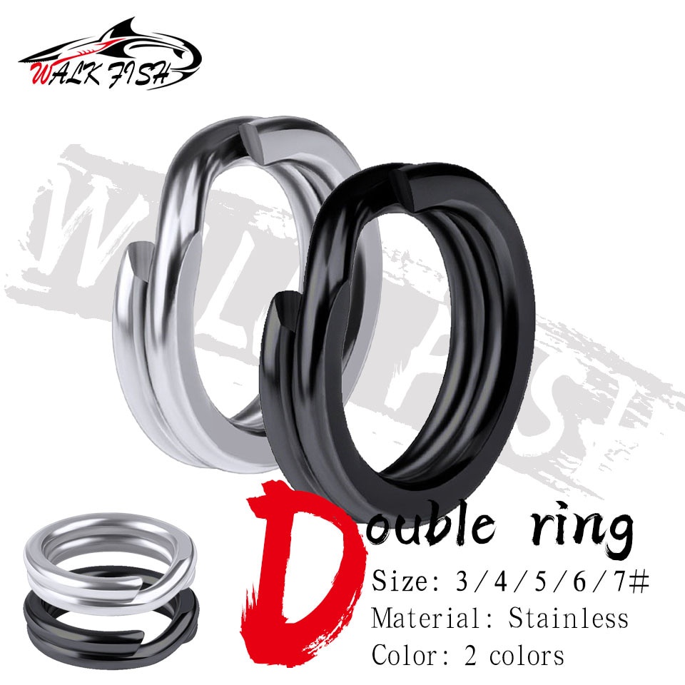 Set 50 khoen móc câu cá WALK FISH bằng thép không gỉ