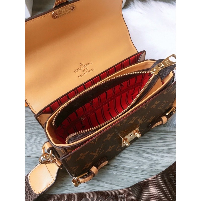 TÚI LV NÂU LÓT LV XỊN DÂY ĐEO BẢN TO SIZE 22CM | BigBuy360 - bigbuy360.vn