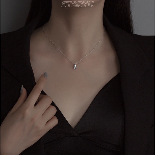 Vòng cổ Bạc S925 Mặt Giọt Nước Thanh Lịch Cho Nữ