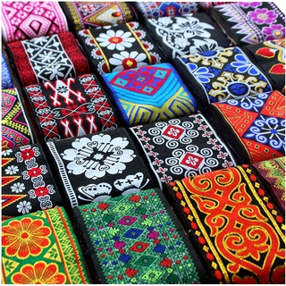 Vải Ren Thêu Họa Tiết Thổ Cẩm Dài 10cm Dài 5 Yards Dùng May Trang Phục