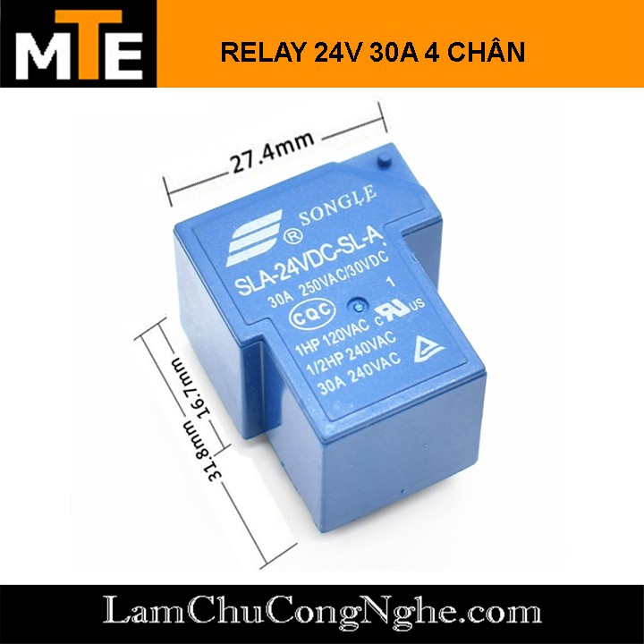 Relay Songle 24V 30A SLA-24VDC-SL-A 4 chân