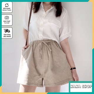 Quần short đùi nữ, vải đũi siêu mát