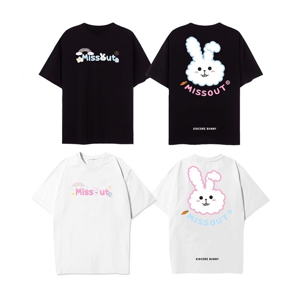 Áo Thun Form Rộng MISSOUT BUNNY Unisex Nam Nữ - Kiểu áo phông form rộng tay lỡ Ulzzang Nelly - Leevin Store | BigBuy360 - bigbuy360.vn