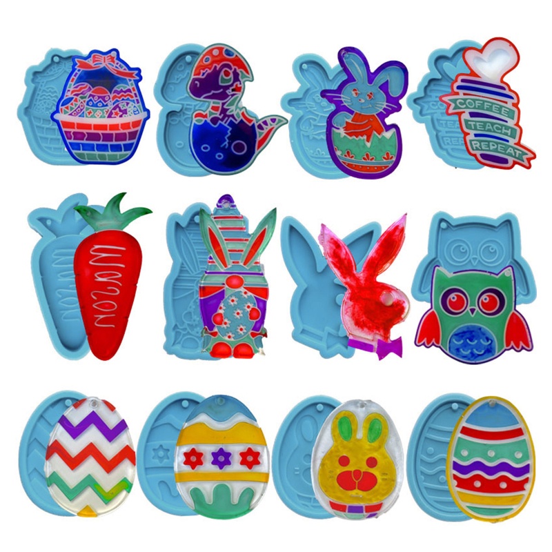 Khuôn Silicone Làm Móc Khóa Thủ Công DIY Hình Động Vật Phục Sinh Cho Trẻ Em