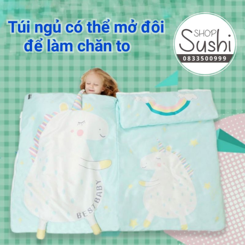 Túi ngủ trẻ em Pony cao cấp, Túi ngủ cho bé