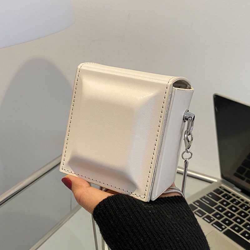 IELGY Túi Đeo Vai Hình Vuông Cỡ Nhỏ Phối Dây Xích Thời Trang Cho Nữ