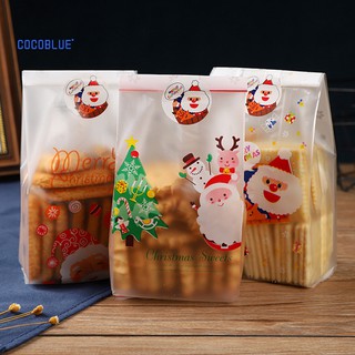 Bộ 50 túi đựng thực phẩm in hình ông già noel / người tuyết