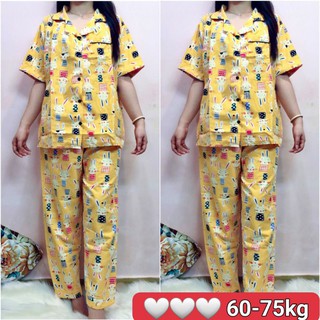 Bộ ngủ pijama kate 60 - 75kg pijama bigsize-đồ bộ bigsize
