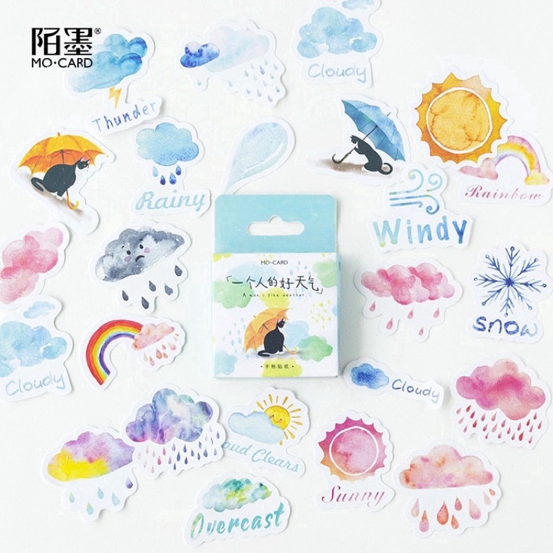 Set sticker thời tiết dễ thương ☔️🌦☃️