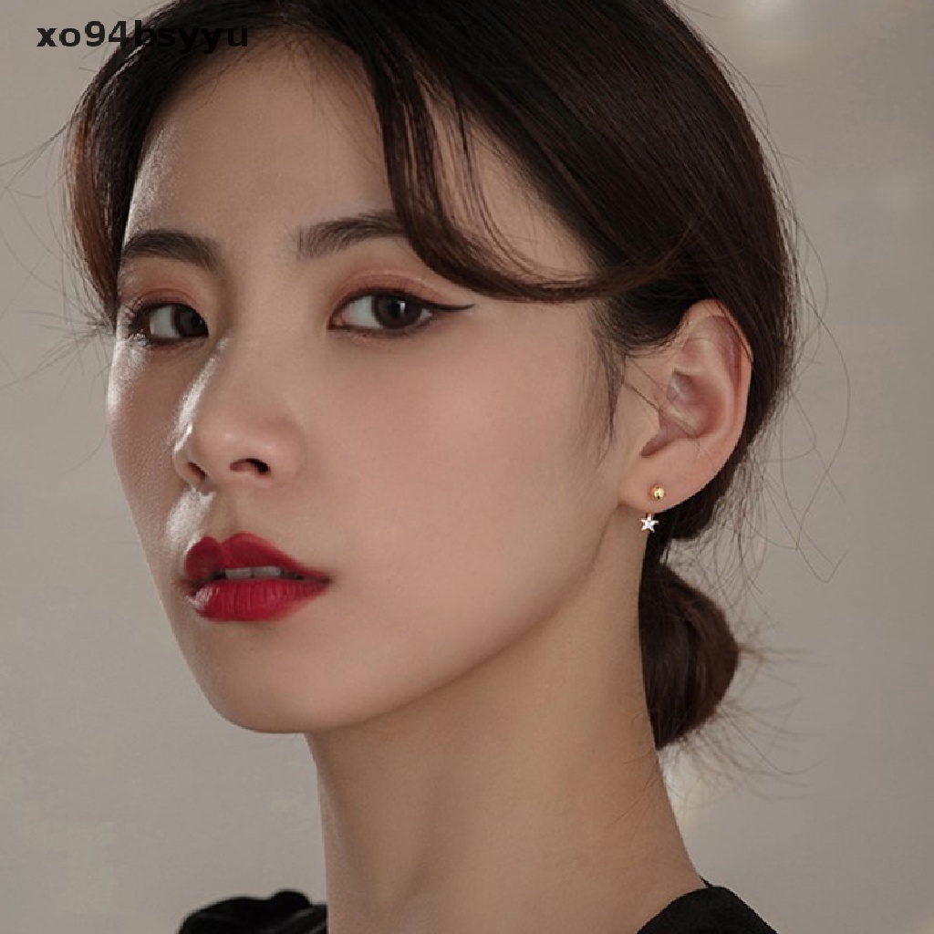 2 Khuyên Tai Xo94Bsyu Bằng Thép Không Gỉ Đính Đá Thời Trang Hàn Quốc