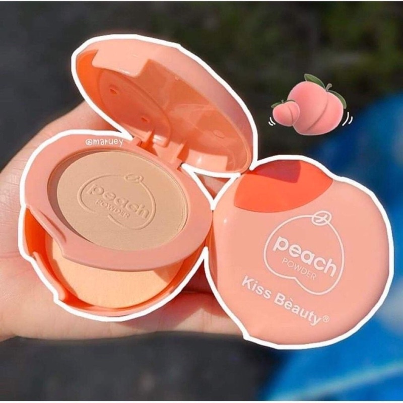 Phấn Nén Kiềm Dầu Trái Đào Kiss Beauty Giúp Da Láng Mịn Tự Nhiên