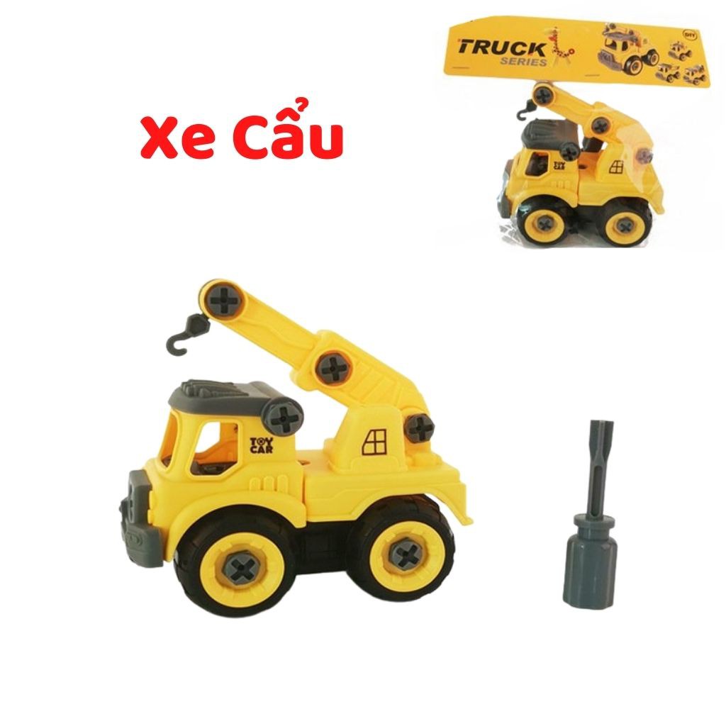 Đồ Chơi Xe Lắp Ráp Mô Hình Xây Dựng, Set 4 Xe Xây Dựng Cho Bé, Shop Mẹ Mốc ,B4XD