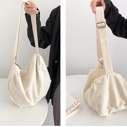 Túi đeo chéo HAZIN trơn cao cấp đi học đi chơi đựng vừa khổ a4 phong cách unisex phù hợp cả nam và nữ HZM07