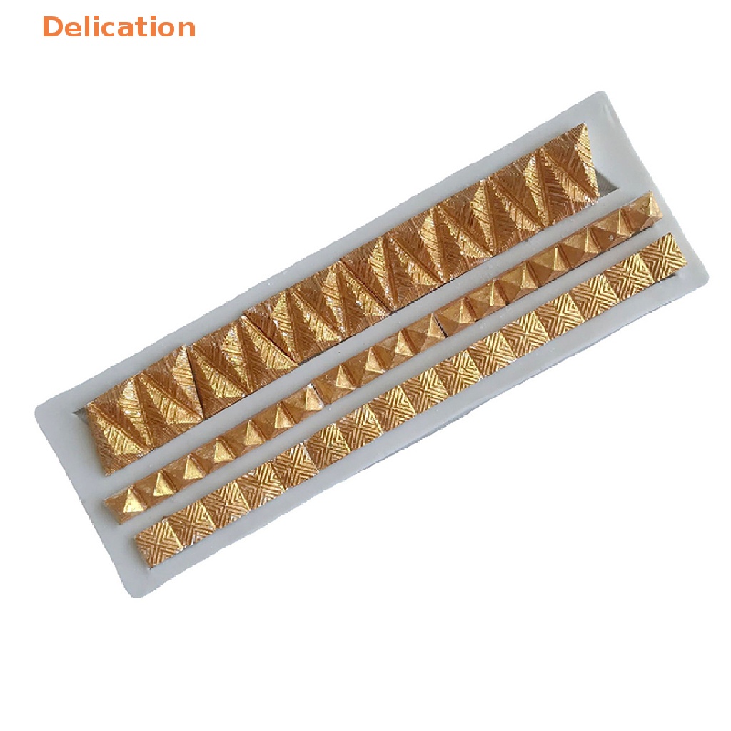 [Delication] Khuôn Silicone Làm Kẹo Đường Bên Hông Bánh Ngọc Đá Quý Hình Hoa Gợn Sóng
