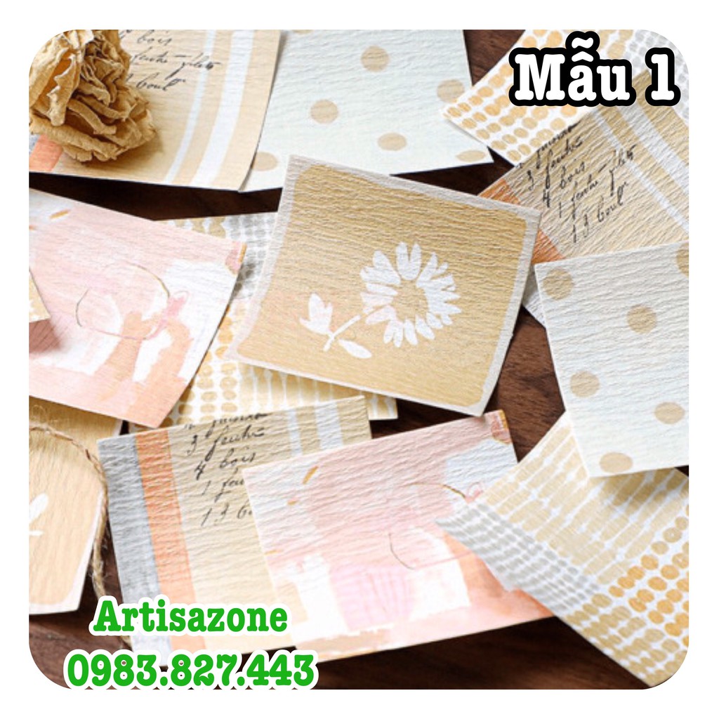 Giấy họa tiết trang trí đồ handmade (8,5cm x 8,5cm) - Set 15 tờ