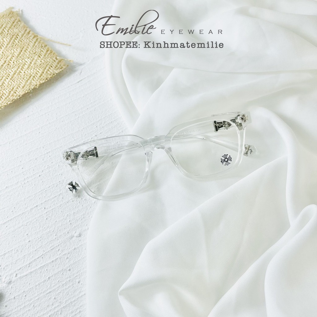 Gọng kính vuông nhựa bản dày nam nữ Emilie eyewear phụ kiện thời trang 2273