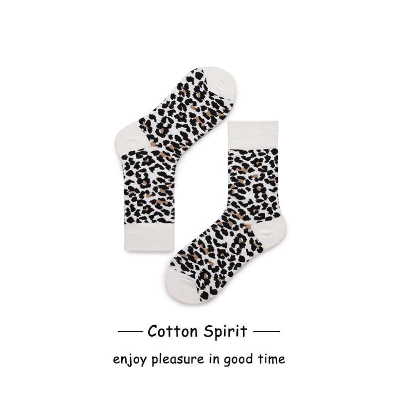 Tất Nam Nữ Cotton Cổ cao Vớ nam nữ cổ cao Thiết kế Cá tính dày dặn in hình họa tiết báo Xuân Thu